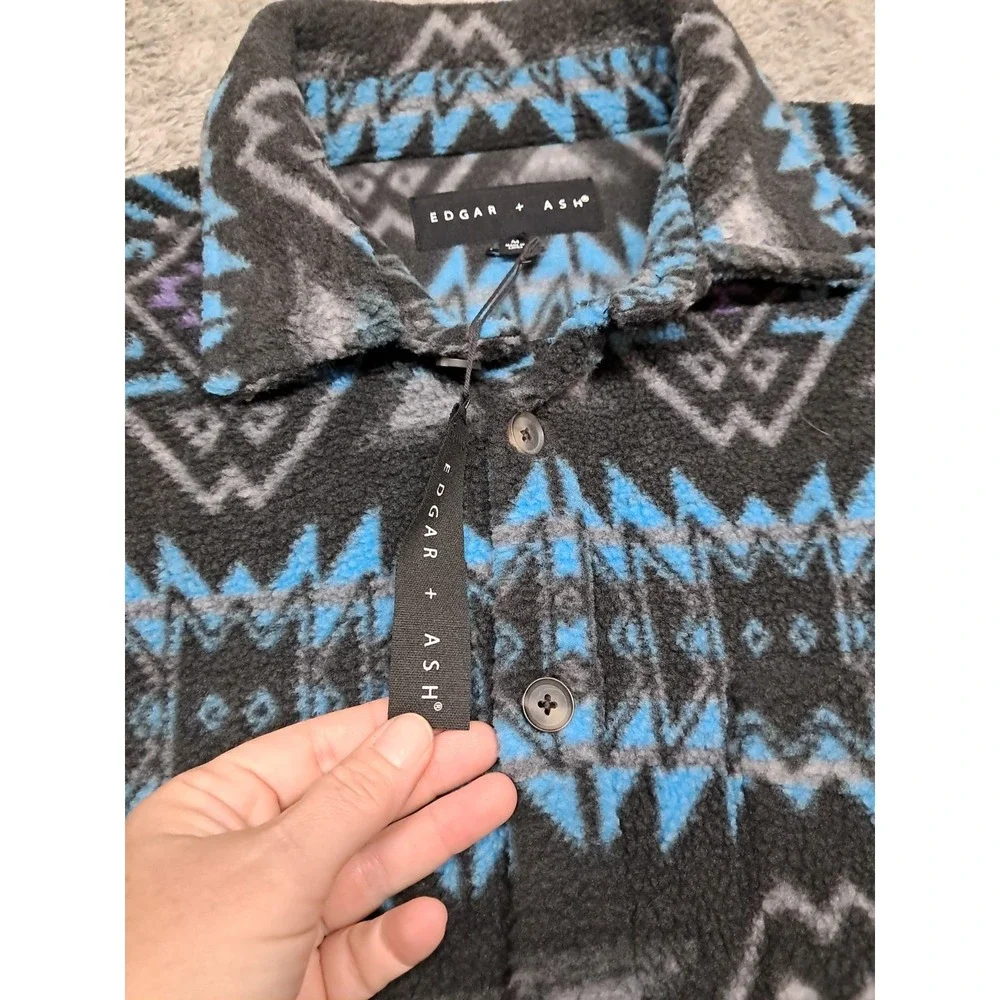 New Edgar + Ash Jacket Mens Medium Long Sleeve Button Up Aztec Rocky Mountain - Picture 6 of 10